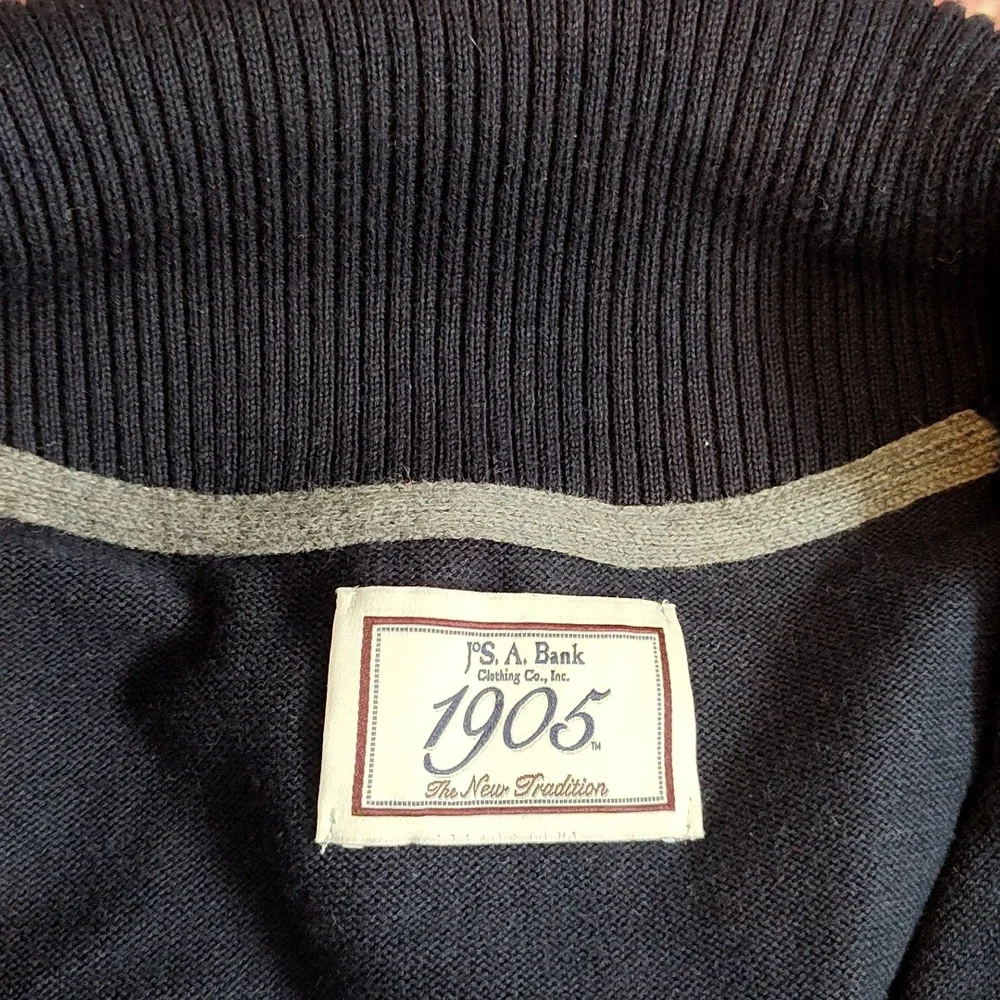Jos. A. Bank Mens Cardigan Sweater With Arm Patches